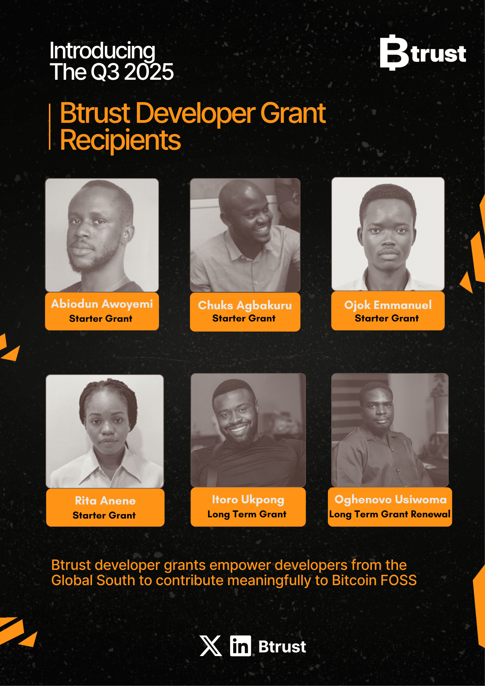 Announcing Q3, 2025 Btrust Developer Grant Recipients